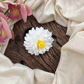 Vriksham Sunshine Petal White Flower Hair Rubber-H1238