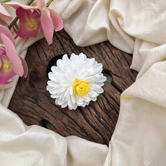 Vriksham Sunshine Petal White Flower Hair Rubber-KH1238