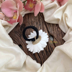 Vriksham Sunshine Petal White Flower Hair Rubber-KH1238