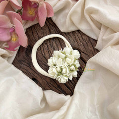 Vriksham Soft Bloom Jasmine Floral With Leaf Hair Rubber-KH1240