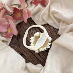 Vriksham Soft Bloom Jasmine Floral With Leaf Hair Rubber-KH1240