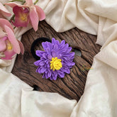 Vriksham Sunshine Purple Color With Yellow Petal Flower Hair Rubber-H1243