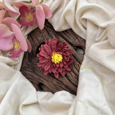 Vriksham Sunshine Reddish Color With Yellow Petal Flower Hair Rubber-H1242