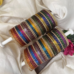 Vriksham Baby Shower Special Stone-Studded Multi Color Bangle Set-G19538