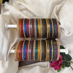 Vriksham Baby Shower Special Stone-Studded Multi Color Bangle Set-G19538