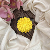 Vriksham Handcrafted Yellow Flower Hair Rubber-H1239
