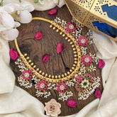 Vriksham Exquisite Dual Peacock Floral Kundan Jadau Guttapusalu Neckpiece-J2960