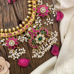 Vriksham Exquisite Dual Peacock Floral Kundan Jadau Guttapusalu Neckpiece-J2960