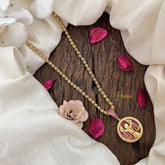 Vriksham Gold-Plated Victory Angel With Ruby Pendant Chain Neckpiece-G19597