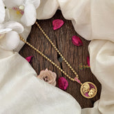 Vriksham Gold-Plated Leo Zodiac With Ruby Pendant Chain Neckpiece-G19599