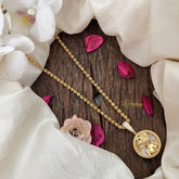 Vriksham Gold-Plated Leo Zodiac With White Pendant Chain Neckpiece-G19600