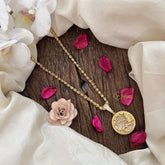 Vriksham Gold-Plated Scorpio Zodiac With White Pendant Chain Neckpiece-G19602