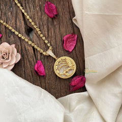 Vriksham Gold-Plated Scorpio Zodiac With White Pendant Chain Neckpiece-G19602