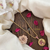 Vriksham Gold-Plated Scorpio Zodiac With Ruby Pendant Chain Neckpiece-G19601