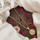 Vriksham Gold-Plated Virgo Zodiac White Accents Pendant Chain Neckpiece-G19604