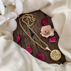 Vriksham Gold-Plated Scorpio Zodiac With White Pendant Chain Neckpiece-G19602