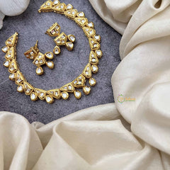 Vriksham Classic Gold Plated Kundan Tear Drop Design Neckpiece-G20368