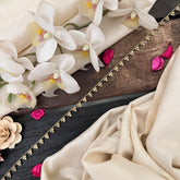 Vriksham Elegant Gold-Tone Stationery Chain with Tiny Flower Charms Style Hip Chian-G22406