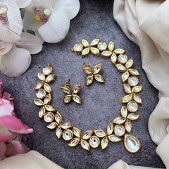 Vriksham Designer Floral Design Gold Plated Kundan Neckpiece-G20369