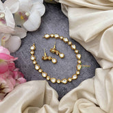 Vriksham Simple Look Pear & Round Design Gold Plated Kundan Neckpiece-G20371