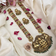 Vriksham Lakshmi with Dual Peacock Pendant Layered Haram-G16594