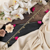 Vriksham Antique Gold-Plated Teardrop Charm Chain Style Hip Chian-G22416