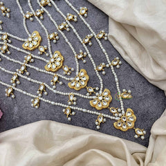 Vriksham Butterfly Bliss Multi Strand Kundan 5-Lada Pearl Long Neckpiece-G20375