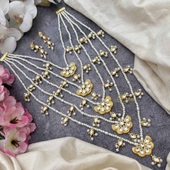 Vriksham Butterfly Bliss Multi Strand Kundan 5-Lada Pearl Long Neckpiece-G20375