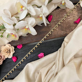 Vriksham Minimalist Gold-Plated Doted Charm Chain Style Hip Chian-G22418