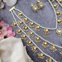 Vriksham Opulent Charm Golden Grace 3-Lada Pearl Long Neckpiece-G20376