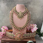 Vriksham Lakshmi Pendant With Peacock Floral 1 gm Gold Bridal Set-G18825