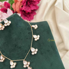 Vriksham Delicate Kundan Pearl Drop With Lightweight Chain Neckpiece-G20377