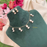 Vriksham Modern Geometric Kundan With Chic White Stone Drops Neckpiece-G20378