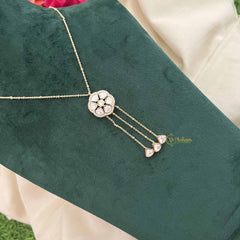 Vriksham Floral Kundan Tassel Pendant Necklace With Elegant Drop Design Neckpiece-G20379