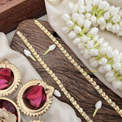 Vriksham Elegant Lotus White Coted Leaf Style Pendant Heart Layer Gold Plated Mala-G21186