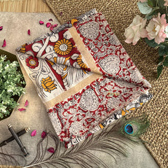 Vriksham Yellow Kalamkari Saree With Gatti Border-VS4401