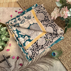 Vriksham Dark Green Kalamkari Saree With Gatti Border-VS4395