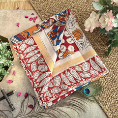 Vriksham Off White Kalamkari Saree With Gatti Border-VS4398