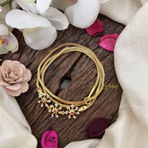 Vriksham Chic Floral Design Moggapu Gold Chain-White Red-G19571