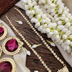 Vriksham Premium Lotus White Coted Style Pendant Heart Layer Gold Plated Mala-G21187