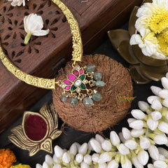 Vriksham Designer Lotus Hasli With Gold Plated Neckpiece-Firosa Beads-J3304