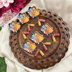 Return Gift Ram Sita Decorative Sticker With Kumkum & Haldi-Set Of 6-RG342