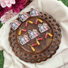 Return Gift Shiv Parvati Decorative Sticker With Kumkum & Haldi-Set Of 6-RG340