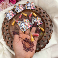 Return Gift Shiv Parvati Decorative Sticker With Kumkum & Haldi-Set Of 6-RG340