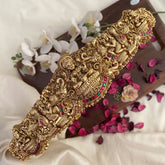 Vriksham Lakshmi With Dual Elephant Bridal Hip Belt-Gold Beads-Red Green-G17597