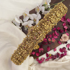 Vriksham Dual Peacock With Lakshmi Bridal Hip Belt-Gold Beads-G17603