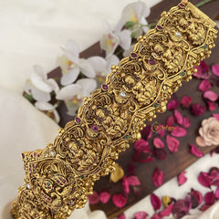 Vriksham Dual Peacock With Lakshmi Bridal Hip Belt-Gold Beads-G17603