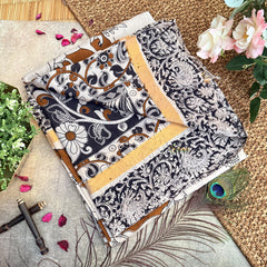 Vriksham Brown Kalamkari Saree With Gatti Border-VS4392