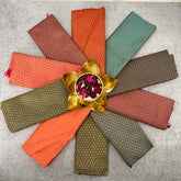 Navrathri Gift-Multicolor Unstitched Brocade Blouse Bits-VS3953