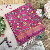 Vriksham Pink Kalamkari Saree with Nizam Border-VS4312